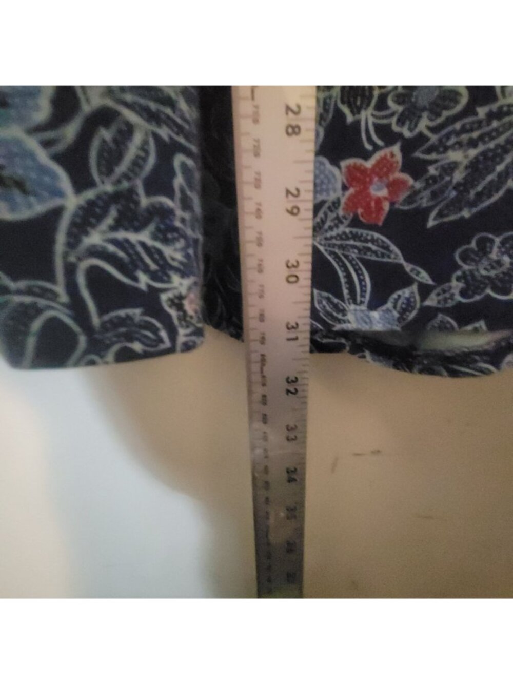 Vtg 90s Justin Allen Blue Red Floral Sleeveless Romper Bow Buttons Size M Cotton - Picture 6 of 15
